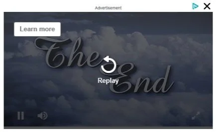 Outstream video advertisement end card