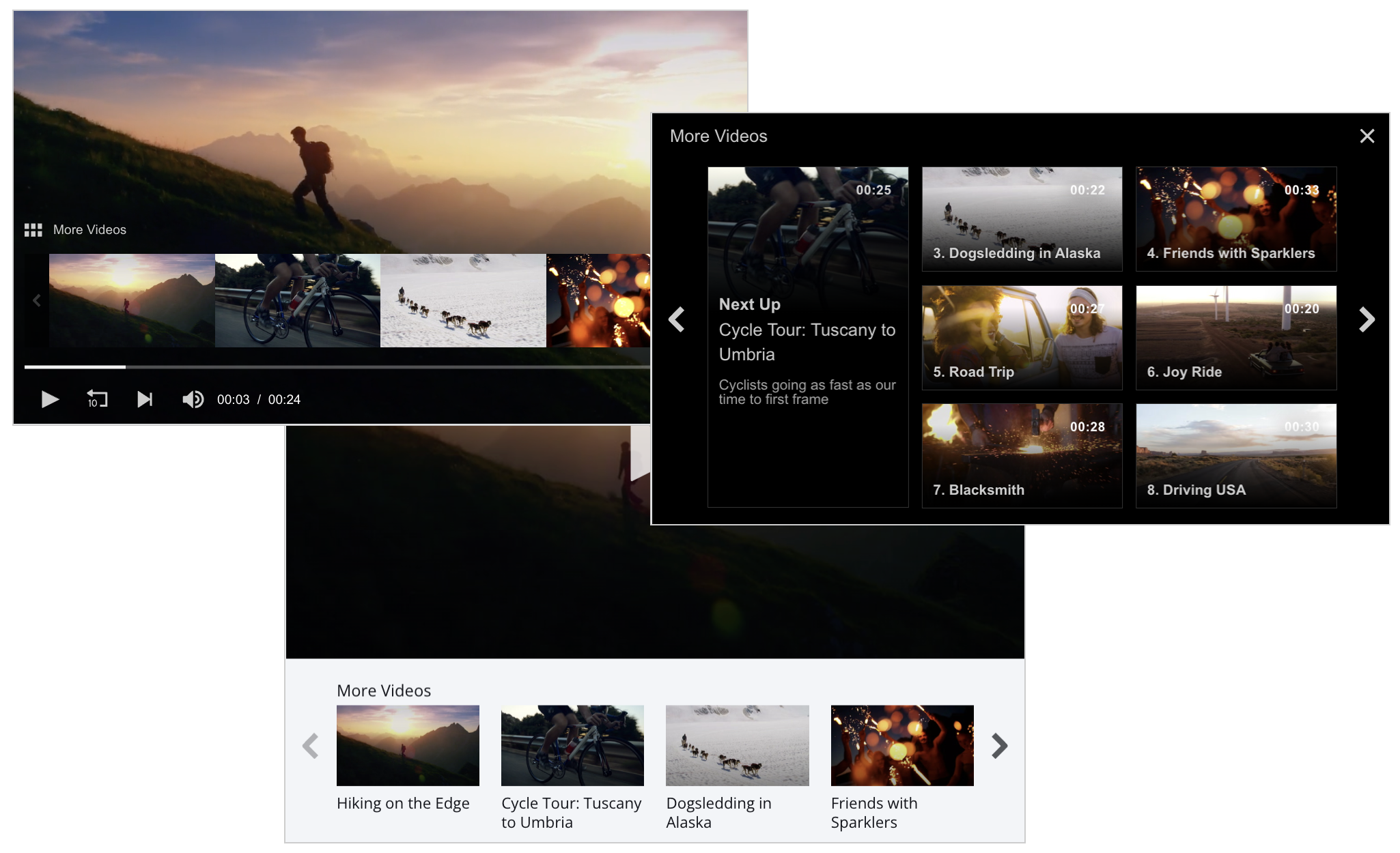 JW Player video recommendations interface