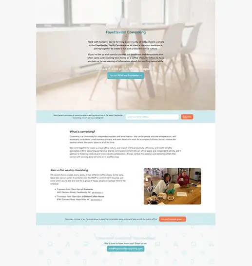 The first Fayetteville Coworking website